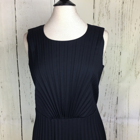 DKNY Accordion-Pleated Wool Blend Sheath Dress - Picture 2 of 7